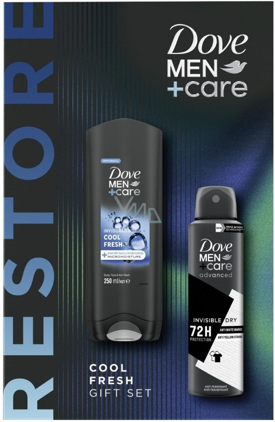 Dove Men Cool Fresh sprchový gel 250 ml + Invisible Dry