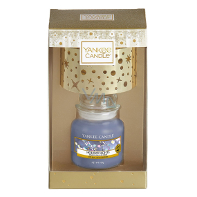 Yankee Candle Holiday Lights - Sváteční světýlka vonná svíčka Classic malá sklo 104 g + soudkové stínítko vánoční dárková sada