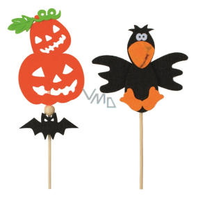 Halloweenská filcová dekorace 9 cm + špejle 1 kus