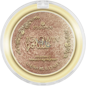 Essence The Glowin' Golds Vitamin E Baked Highlighter rozjasňovač 01 Golden Days Ahead 4,5 g