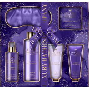 Grace Cole Lavender Sleep Therapy maska na oči + pěna do koupele 250 ml + perly do koupele 80 g + krém na ruce a nehty 50 ml + tělový krém 50 ml + vonný sprej na polštář 100 ml, kosmetická sada pro ženy