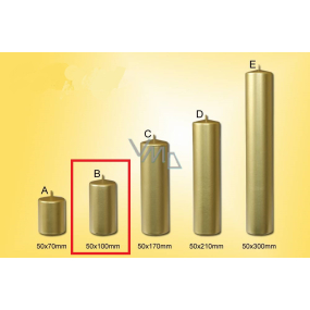 Lima Svíčka hladká metal zlatá válec 50 x 100 mm 1 kus