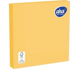 Aha Papírové ubrousky 3 vrstvé 33 x 33 cm 20 kusů Žlutá sytá