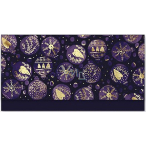 Nekupto Přání obálka na peníze vánoční Baňky fialové 116 x 220 mm