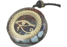 Orgonit amulet, Hornovo oko, generátor energie, přírodní kámen (7 čaker) + epoxidová pryskyřice + lano 22 g