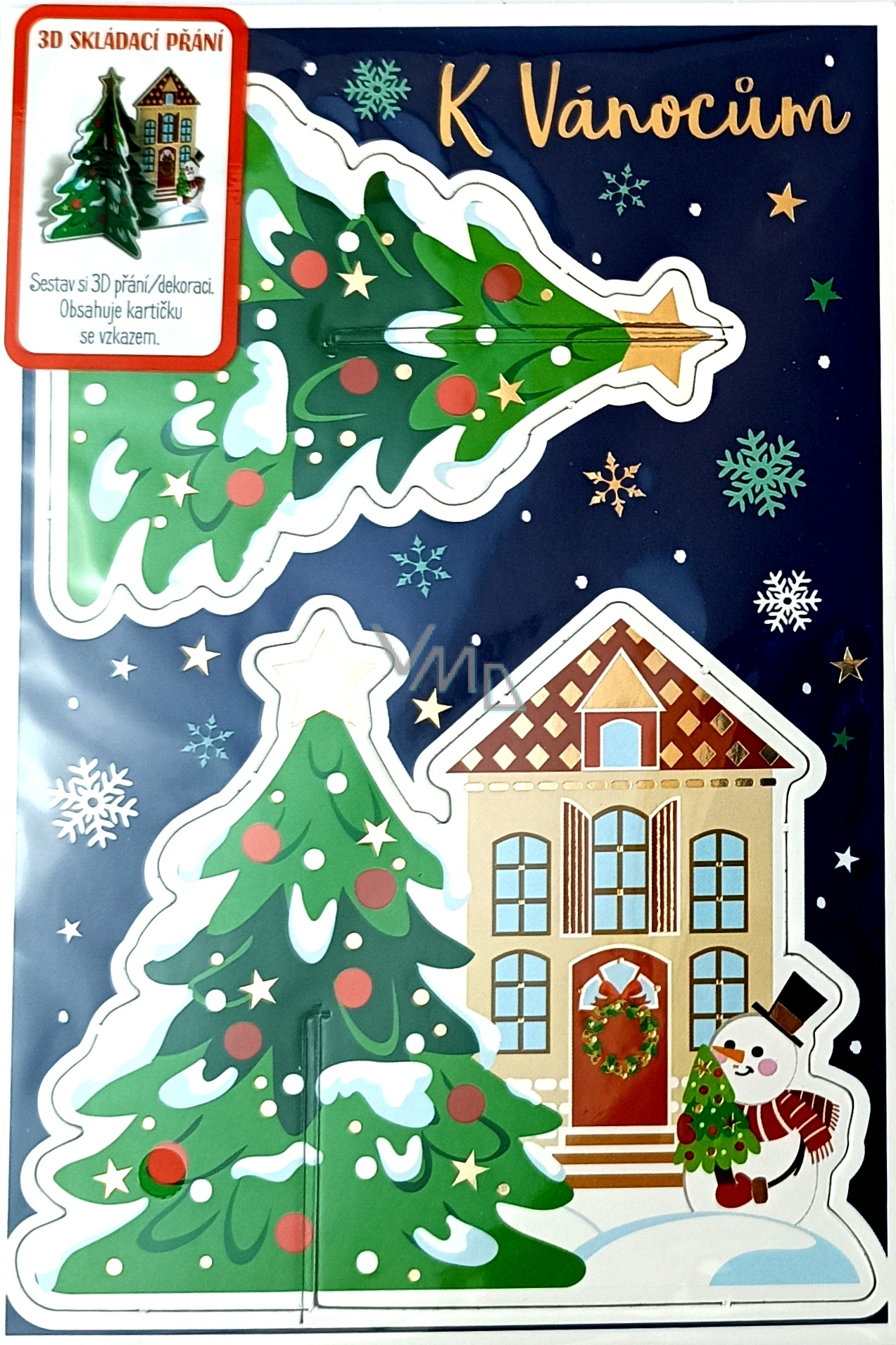 Albi Skládací vánoční přání 3D Stromeček a dům 11,5 x 17 cm - VMD ...