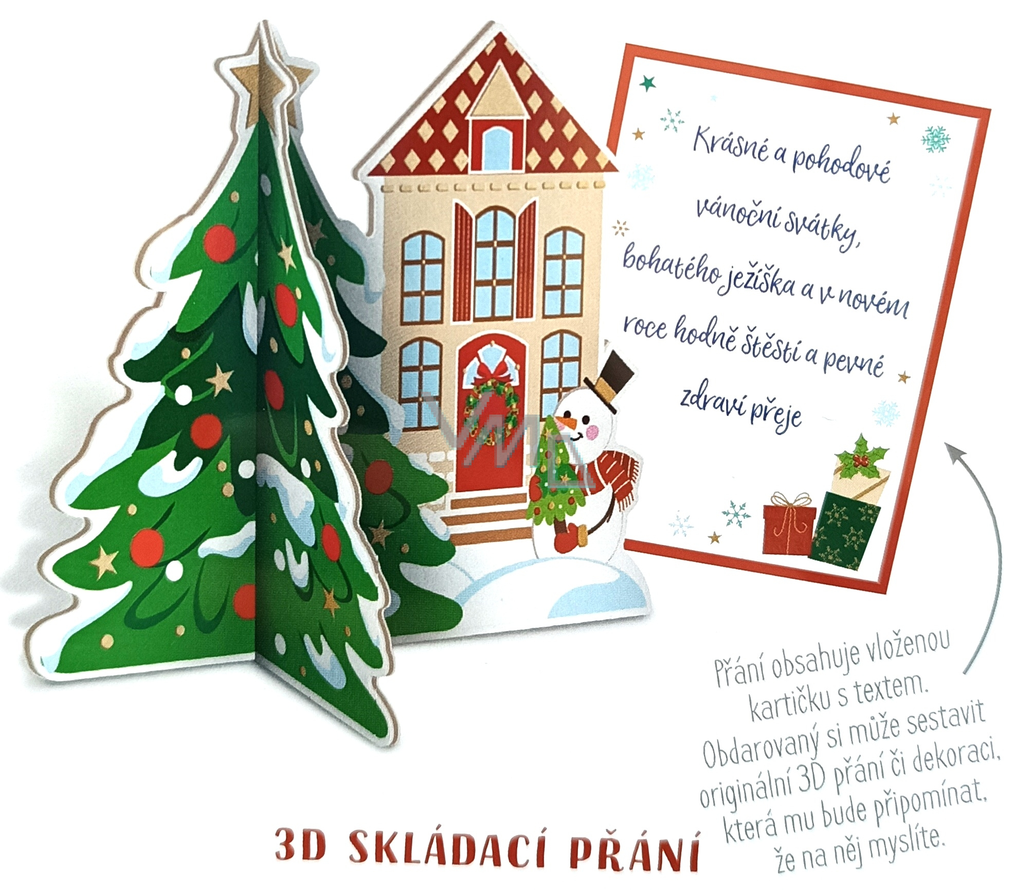 Albi Skládací vánoční přání 3D Stromeček a dům 11,5 x 17 cm - VMD ...
