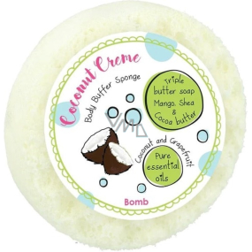 Bomb Cosmetics Coconut Creme přírodní sprchová masážní houba s vůní 200 g