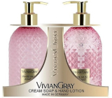 Vivian Gray White Musc Ananas luxusní tekuté mýdlo s dávkovačem 300 ml + luxusní mléko na ruce s dávkovačem 300 ml, kosmetická sada