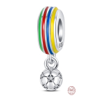 Charm Sterlingové stříbro 925 Euro 2024 Fotbal barevný, korálek na náramek sport