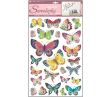 Samolepky na zeď barevní motýli 48 x 29 cm