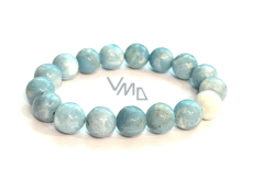 Larimar náramek elastický přírodní kámen, 11 / 12 mm / 16 - 17 cm, klid - mír - vyrovnanost