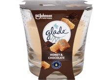 Glade Honey & Chocolate s vůní medu a čokolády vonná svíčka ve skle, doba hoření až 30 hodin 112 g