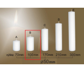 Lima Gastro hladká svíčka bílá válec 50 x 100 mm 1 kus