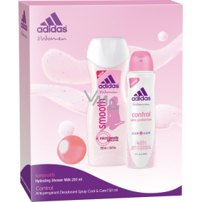 Adidas Cool & Care 48h Control antiperspirant deodorant sprej 150 ml + Smooth sprchový gel 250 ml pro ženy kosmetická sada