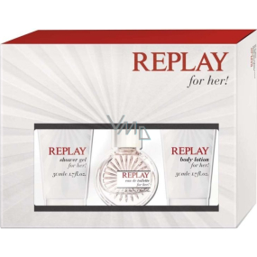 Replay for Her toaletní voda 20 ml + sprchový gel 50 ml + tělové mléko 50 ml, dárková sada