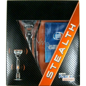 Gillette Fusion Power Stealth holicí strojek 1 kus + voda po holení 50 ml, kosmetická sada pro muže