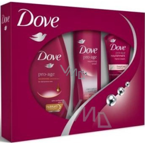 Dove Pro Age sprchový gel 250 ml + tělové mléko 250 ml + krém na ruce 75 ml, kosmetická sada