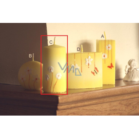 Lima Rozkvetlá louka svíčka žlutá válec 60 x 120 mm 1 kus