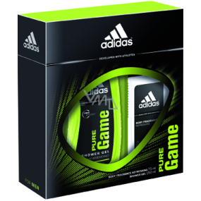 Adidas Pure Game parfémovaný deodorant sklo pro muže 75 ml + sprchový gel 250 ml, kosmetická sada