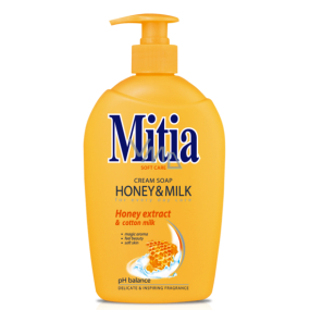 Mitia Honey & Milk tekuté mýdlo s medovými extrakty dávkovač 1 l