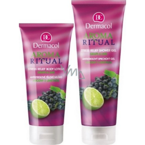 Dermacol Aroma Ritual Hrozny s Limetkou Antistresový tělové mléko 200 ml + sprchový gel 250 ml, kosmetická sada