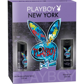 Playboy New York deodorant sprej 150 ml + Sprchový gel 250 ml, kosmetická sada