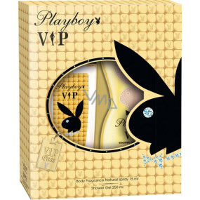 Playboy Vip for Her parfémovaný deodorant sklo pro ženy 75 ml + sprchový gel 250 ml, kosmetická sada