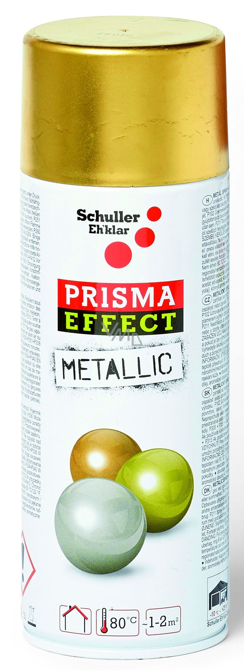 Schuller Eh klar Prisma Color Metallic Effect akrylový sprej 91043  Metalická zlatá 400 ml - VMD drogerie a parfumerie