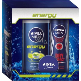 Nivea Men Energy antiperspirant sprej 150 ml + Energy sprchový gel 250 ml + krém 30 ml kosmetická sada