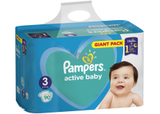 Pampers Active Baby Giant Pack 3 Midi 6-10 kg plenkové kalhotky 90 kusů