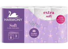 Harmony Soft Flora parfémovaný toaletní papír 3 vrstvý 8 kusů