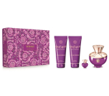 Versace Dylan Purple parfémovaná voda 100 ml + tělové mléko 100 ml + sprchový gel 100 ml + parfémovaná voda miniatura 5 ml, dárková sada pro ženy