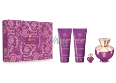 Versace Dylan Purple parfémovaná voda 100 ml + tělové mléko 100 ml + sprchový gel 100 ml + parfémovaná voda miniatura 5 ml, dárková sada pro ženy