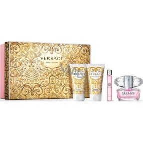 Versace Bright Crystal toaletní voda 50 ml + tělové mléko 50 ml + sprchový gel 50 ml + roller ball 10 ml, dárková sada pro ženy