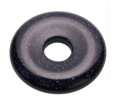 Goldstone modrý Avanturín Donut 30 mm, kámen ambicí