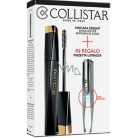 Collistar Design Extra Volume řasenka 11 ml + Pinzeta s osvětlením 1 kus, kosmetická sada