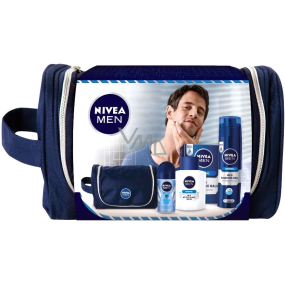 Nivea Men Balm Original balzám po holení 100 ml + gel na holení 200 ml + antiperspirant roll-on 50 ml + taška kosmetická sada