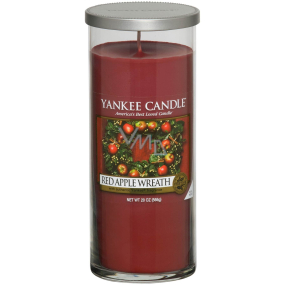 Yankee Candle Red Apple Wreath - Věnec z červených jablíček décor vonná svíčka velký válec sklo 75 mm 566 g