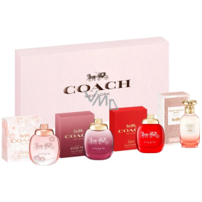 Coach Floral parfémovaná voda 4,5 ml + Wild Rose parfémovaná voda 4,5 ml + Love parfémovaná voda 4,5 ml + Dreams Sunset parfémovaná voda 4,5 ml, dárková sada miniatur pro ženy