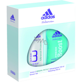 Adidas Action 3 Mineral Protect antiperspirant deodorant sprej pro ženy 150 ml + Fresh Boost sprchový gel 250 ml, kosmetická sada