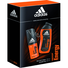 Adidas Deep Energy deodorant sprej 150 ml + sprchový gel 250 ml, kosmetická sada