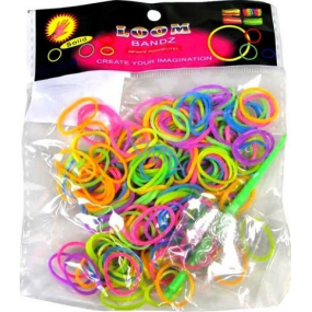 Loom Bands gumičky na pletení náramků Mix neonová 200 kusů