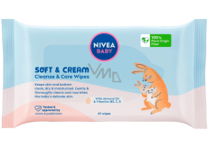 Nivea Baby Soft & Cream vlhčené čistící ubrousky 57 kusů