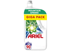 Ariel Mountain Spring tekutý prací gel pro čisté a voňavé prádlo bez skvrn 90 dávek 4,5 l