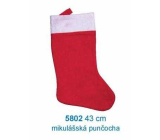 Mikuláš / Santa vánoční punčocha 43 cm, červenobílá