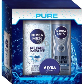 Nivea Men Pure antiperspirant sprej 150 ml + Pure Impact sprchový gel 250 ml + krém 30 ml kosmetická sada