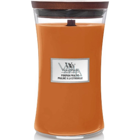 WoodWick Pumpkin Praline - Dýňová pochoutka vonná svíčka s dřevěným knotem a víčkem sklo velká 609 g