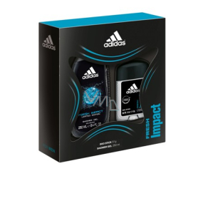 Adidas Fresh Impact deodorant stick 51 g + sprchový gel 250 ml, pro muže kosmetická sada