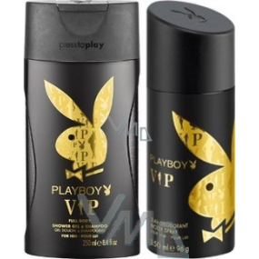 Playboy Vip for Him deodorant sprej pro muže 150 ml + sprchový gel 250 ml, kosmetická sada